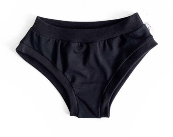 Plain Black Adult Pants | Women's Knickers | Organic Cotton Underwear