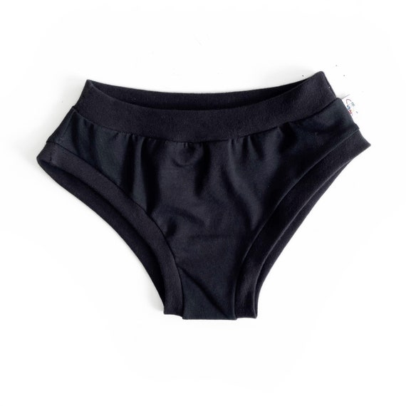 Plain Black Adult Pants Women's Knickers Organic Cotton Underwear 