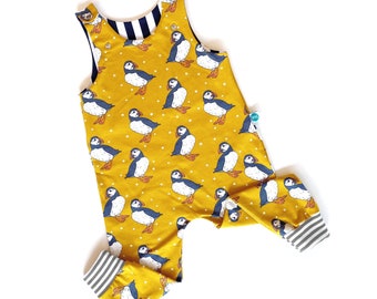Salopette Puffin Organic / Tutina unisex per bambini / Salopette per neonati