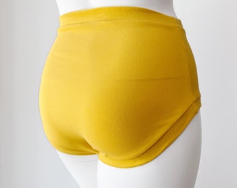 Pantalon jaune taille haute pour adulte | Culottes pour femmes | Sous-vêtements en coton biologique