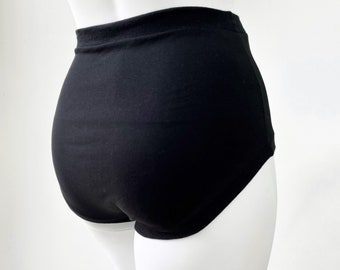 Pantalon noir taille haute pour adulte | Culottes pour femmes | Sous-vêtements en coton biologique