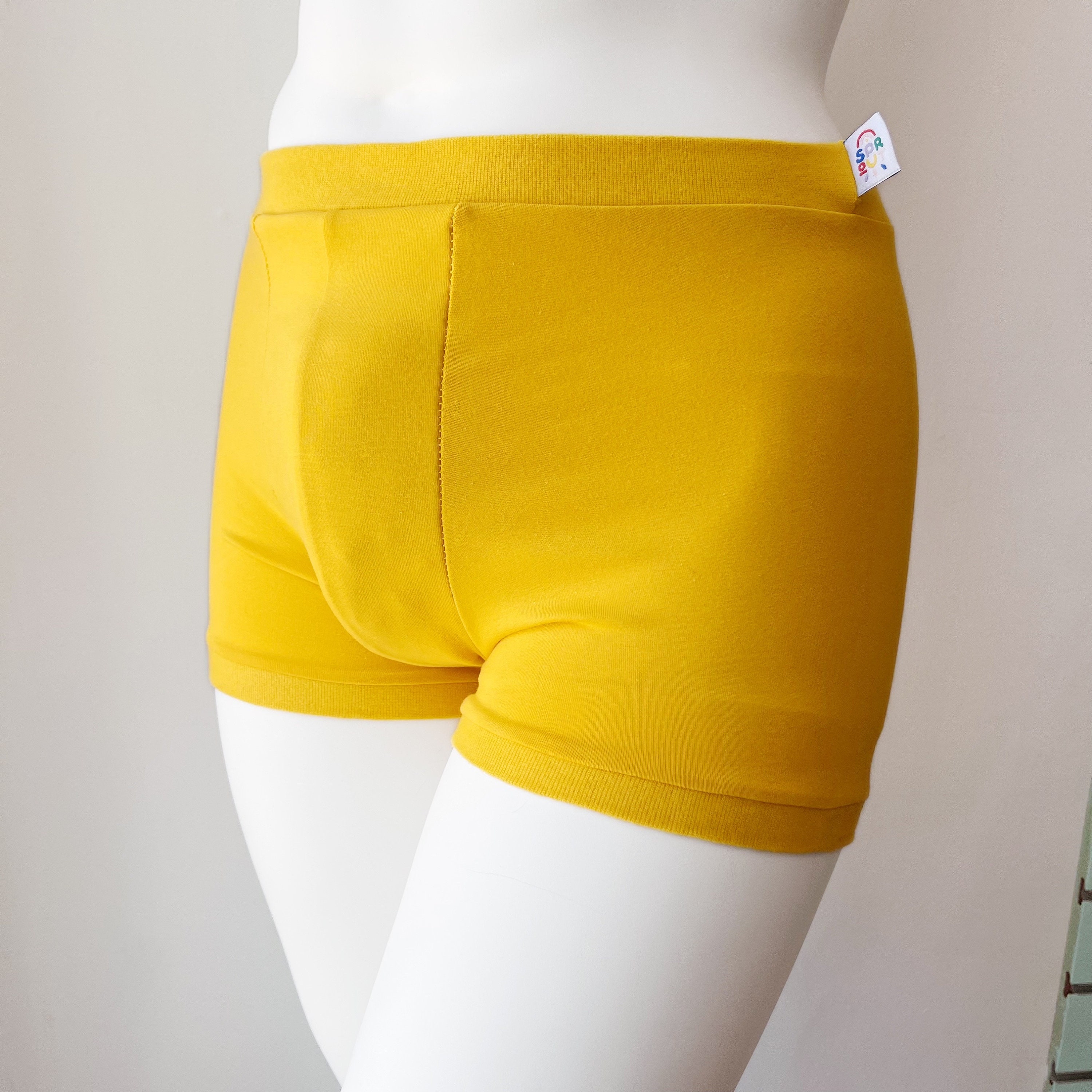 Boxers unisex amarillos Pantalones de mujer para hombre Ropa interior de algodon organico Etsy Mexico