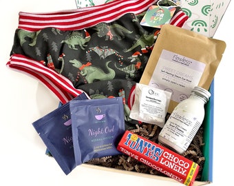 Christmas Dinosaur Pants & Pamper Gift Box | New Mum Present