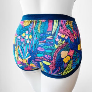 Botanical High Waisted Adult Pants | Women&#39;s Knickers | Organic Cotton Underwear