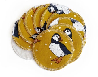 10 Organic Reusable Puffin Breast Pads | Cotton & Bamboo Nursing Pads