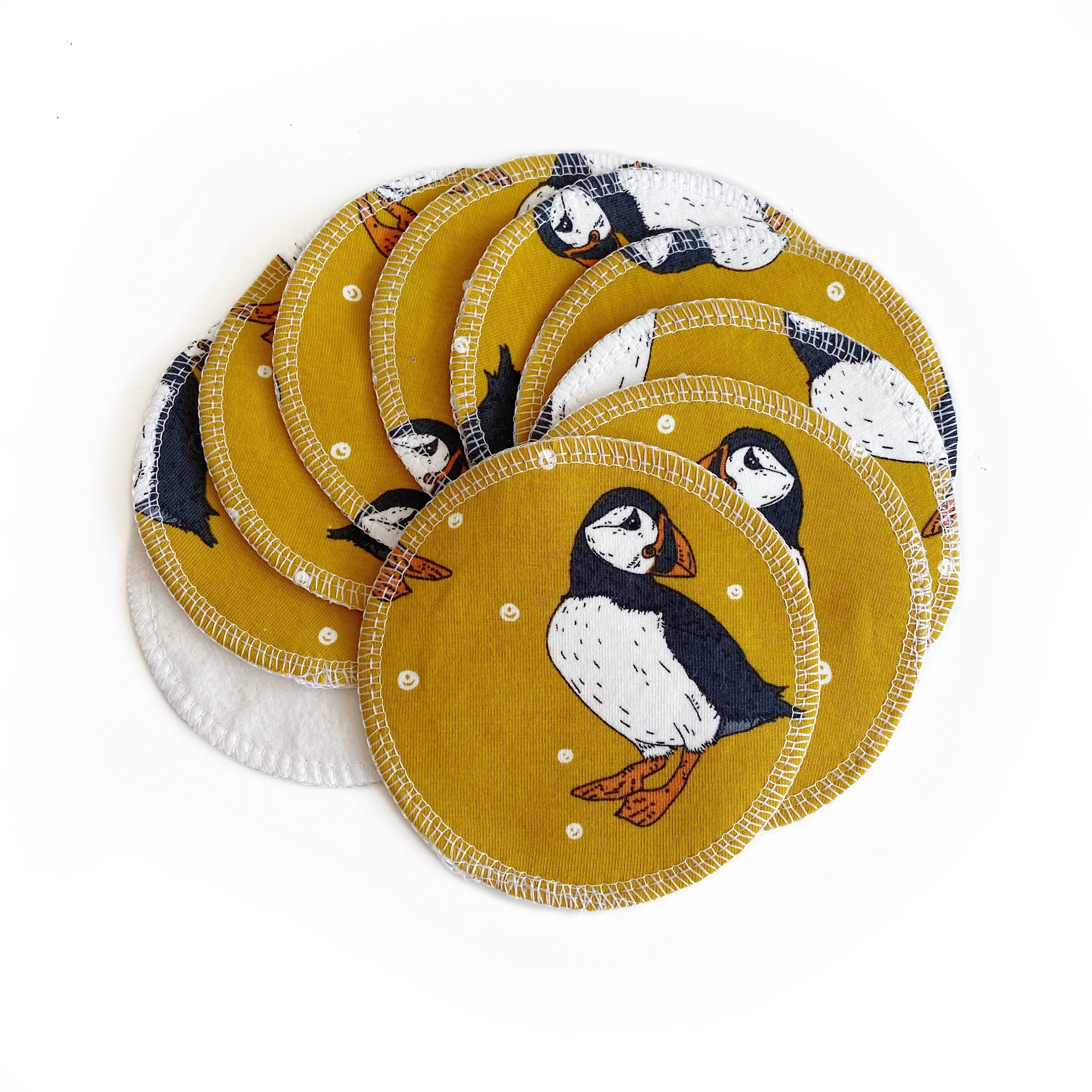 10 Organic Reusable Puffin Breast Pads | Cotton & Bamboo Nursing Pads