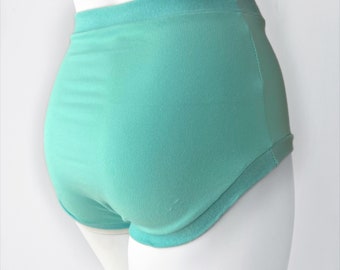 Pantalon adulte taille haute turquoise | Culottes pour femmes | Sous-vêtements en coton biologique