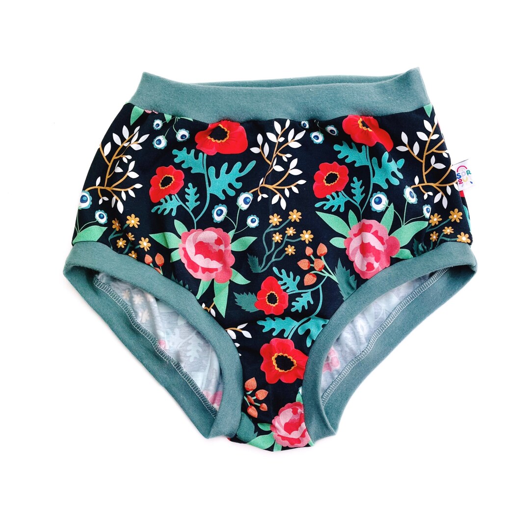 4 Pieces Women Artsy Floral High Waist Underwear