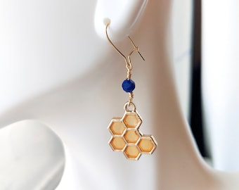 Honeycomb Gold Earrings