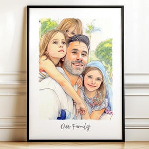 Fathers Day Gift From Daughter, Digital Personalized Gifts For Dad, Custom Portrait Birthday Gift For Dad, Unique Best Dad Gift From Son