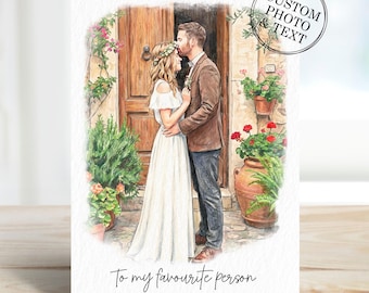 Husband Personalised Anniversary Card For Wife Him Her, Any Year Anniversary Cards Couples Parents