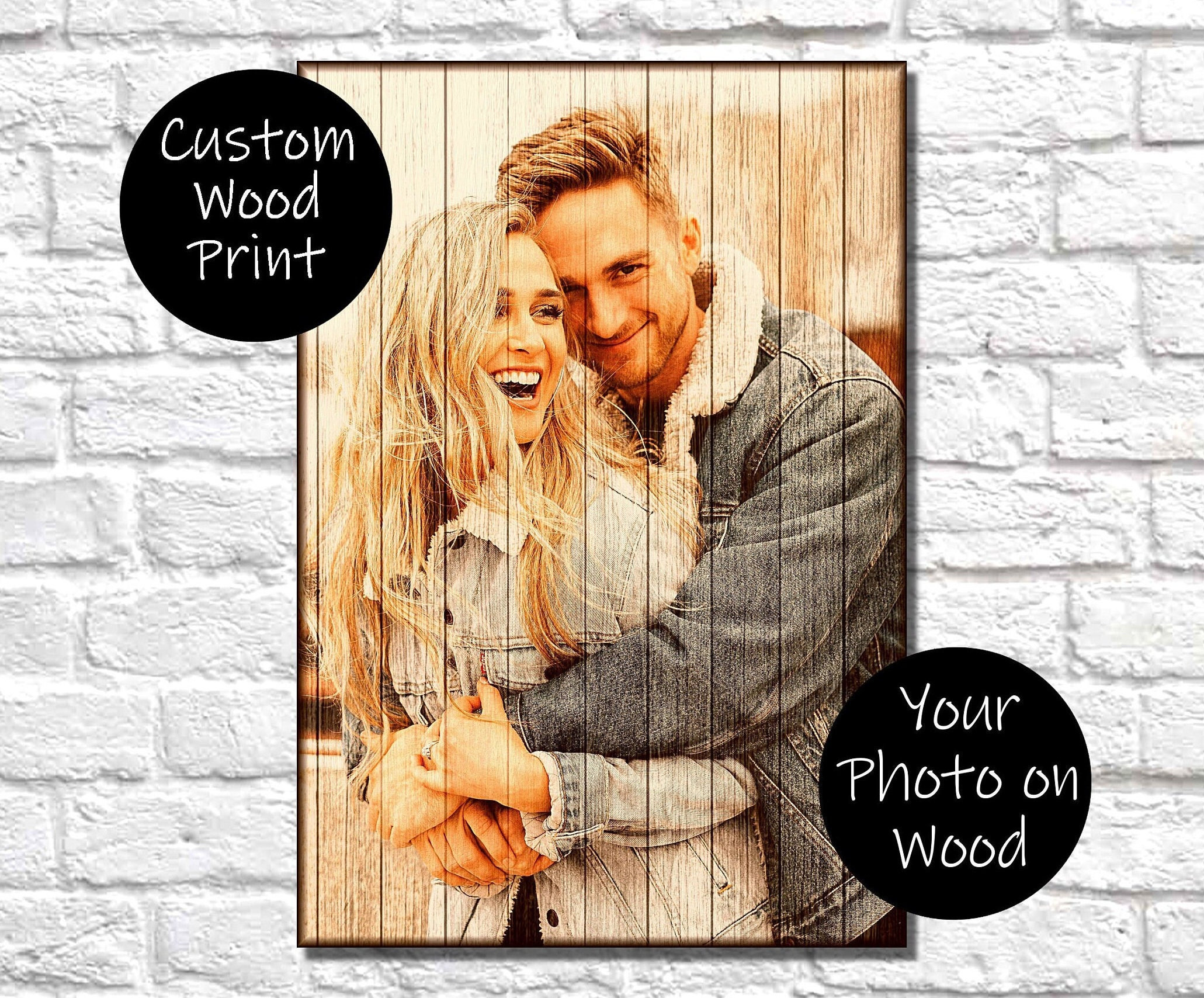 Wood Framed Photo Custom Photo Print Picture on Wood Photo on Wood