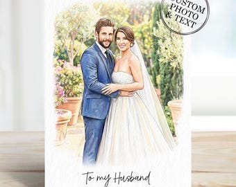 Husband Personalised Anniversary Card For Wife Him Her, Any Year Anniversary Cards Couples Parents