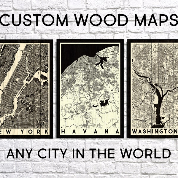 Custom Map Print Wood Wall Art Modern Maps City Maps Custom Map Wood Art Custom City Map Wood Wall Art Wood Map Wall Art City Map Wood Map