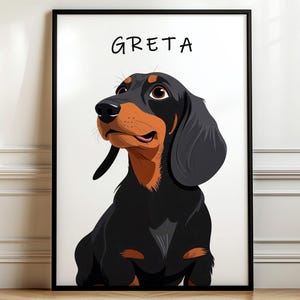 Custom Pet Dog Memorial Portrait Gift For Him / Her, Pet Dog Illustration From Photo, Cartoon Pet Cat Portrait, Custom Pet Picture Wall Art