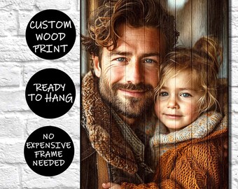 Fathers Day Gifts From Daughter, Custom Nursery Decor Wood Wall Art Prints, Personalized Gifts For Dad Gifts For Mom, Unique Picture Frames