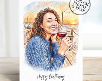 Daughter Birthday Card Gift - Custom Personalised Greeting Cards For Any Year Birthday Anniversary Engagement