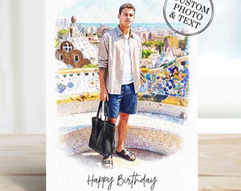 Personalised Boyfriend Birthday Card Gifts, 1 Year Anniversary Card Gift, Unique Sentimental Christmas Cards