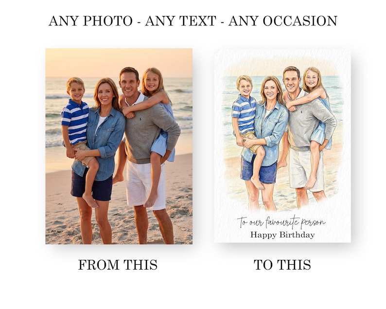 Looking for a unique way to celebrate a special anniversary? Look no further! Our custom portrait anniversary card is the best personalized gift for the couple, husband, wife, or parents in your life. Each card is made with love and care, creating a truly one-of-a-kind piece that they will cherish forever. Surprise your loved ones with a memorable and heartfelt gift they will never forget!