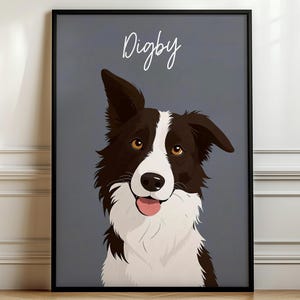 Custom Pet Dog Portrait, Digital Pet Dog Illustration From Photo, Printable Cartoon Pet Cat Portrait, Custom Pet Dog Digital Download Prints