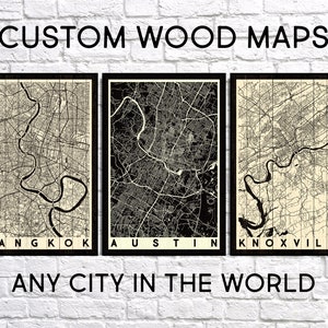 Customized Map Wood Art for Men - Special Birthday Gift - Handmade Decor