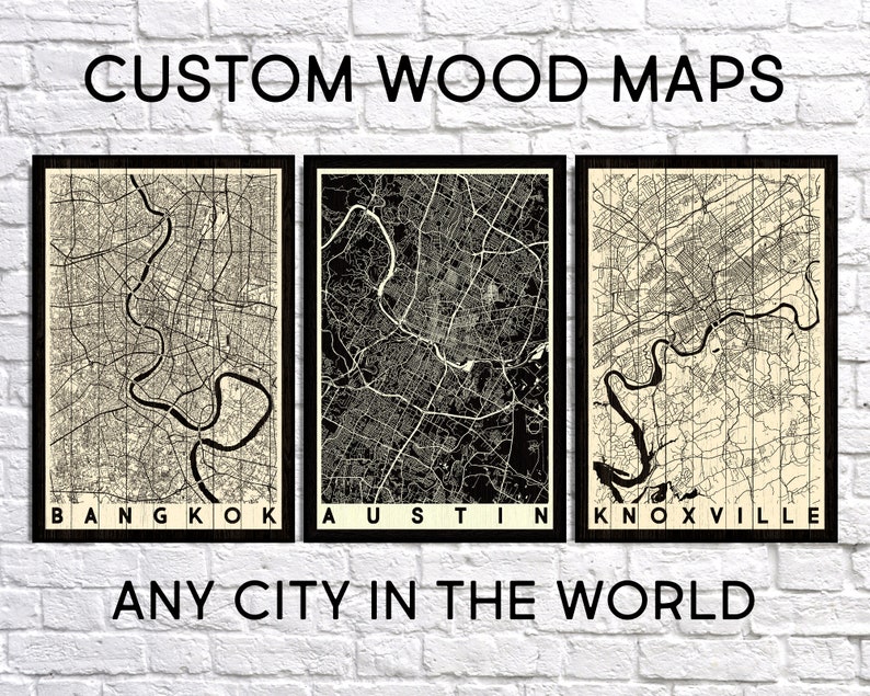 Customized Map Wood Art for Men - Special Birthday Gift - Handmade Decor