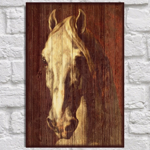 Horse painting Wood wall art Gericault Rustic home decor print Farmhouse decor Gift for Men gift for Women gift Panel effect Picture on wood