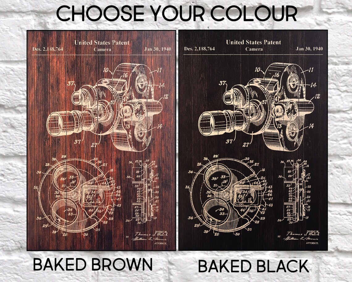 Movie Camera Patent Print Gift Idea Retro Camera Patent Wood Etsy UK