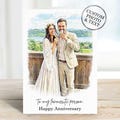 Anniversary Card For Husband Wife - Personalised Custom Portrait Cards, Gift for Couple, Him, Her