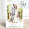 Anniversary Card For Husband Wife - Personalised Custom Portrait Cards, Gift for Couple, Him, Her