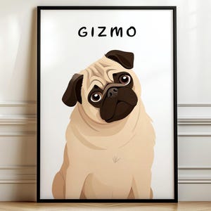 Custom Pet Dog Memorial Portrait Gift For Him / Her, Pet Dog Illustration From Photo, Cartoon Pet Cat Portrait, Custom Pet Picture Wall Art