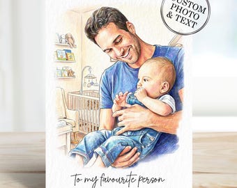Custom Fathers Day Card, Dad Daddy Grandad Gifts - Personalised Dad Cards, Daughter Son Gift