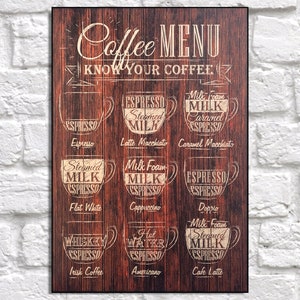 Coffee Signs For Kitchen Wall Art Rustic Wood Decor Coffee Bar Sign Kitchen Signs Coffee Art Print Coffee Gift Panel Effect Coffee Print