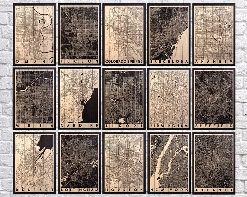 Office Decor Wood Wall Decor Custom Map Gift Office Wall Art | Etsy