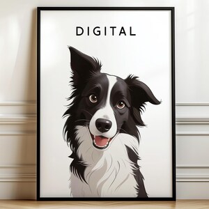 Custom Pet Dog Portrait, Digital Pet Dog Illustration From Photo, Printable Cartoon Pet Cat Portrait, Custom Pet Dog Digital Download Prints