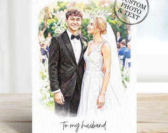 Husband Personalised Anniversary Card For Wife Him Her, Any Year Anniversary Cards Couples Parents
