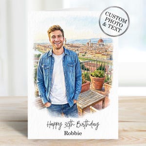 Celebrate special occasions with a personalized touch! Our custom portrait birthday card is the perfect gift for him or her. Surprise your loved ones - husband, brother, dad, mum, wife, friend, sister - with a unique and heartfelt greeting. Handcrafted with love, this one-of-a-kind card is sure to make their day extra special. Order yours today! 🎨💌 #CustomPortrait #PersonalizedCard #BirthdayGift #GiftForHim #GiftForHer #UniqueCard