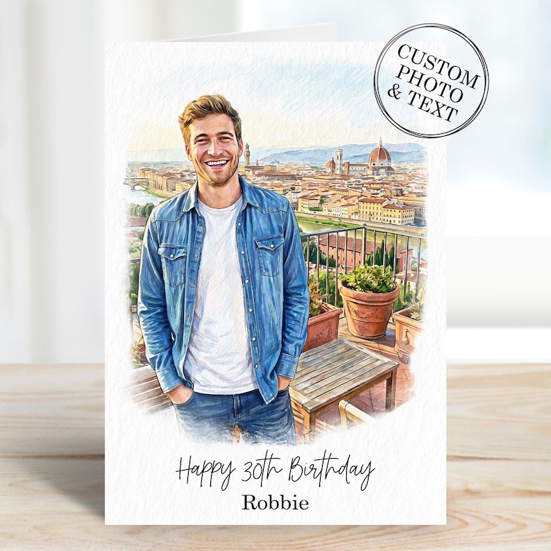 Celebrate special occasions with a personalized touch! Our custom portrait birthday card is the perfect gift for him or her. Surprise your loved ones - husband, brother, dad, mum, wife, friend, sister - with a unique and heartfelt greeting. Handcrafted with love, this one-of-a-kind card is sure to make their day extra special. Order yours today! 🎨💌 #CustomPortrait #PersonalizedCard #BirthdayGift #GiftForHim #GiftForHer #UniqueCard