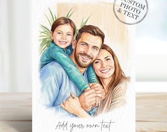 Custom Birthday Card For Him Her - Personalised Portrait Birthday Cards Gift Husband, Wife, Mum
