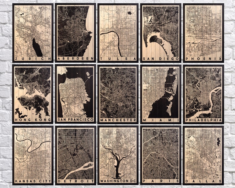 Office Decor Wood Wall Decor Custom Map Gift Office Wall Art | Etsy