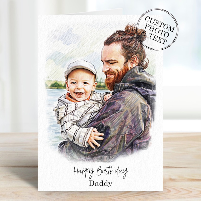 Celebrate their special day with our Custom Birthday Card for Him or Her! This personalised portrait birthday card makes the perfect gift for your husband, wife, or mum. Each card is uniquely designed to capture their essence, adding a heartfelt touch to your birthday wishes. Choose a custom portrait for a memorable keepsake that they'll cherish forever. Make this birthday extraordinary with a card that truly reflects their personality. Order your personalised birthday card today!