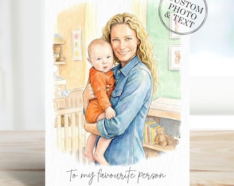 Custom Mothers Day Card For Mum Mummy Nana - Personalised Father's Day Cards Daughter Son