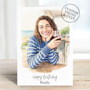 Daughter Birthday Card Gift - Custom Personalised Greeting Cards For Any Year Birthday Anniversary Engagement