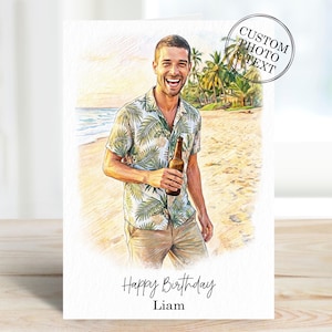 Celebrate the special dad in your life with our Custom Dad Portrait Photo Gifts! This unique piece makes for an unforgettable surprise, perfect for birthdays or any occasion. Personalize a delightful Daddy Birthday Card from Daughter, Son, Dog, or Cat, tailored to reflect his personality. Each portrait captures cherished moments, making it a treasured keepsake. Show your love and appreciation in a creative way. Order yours today and make his day extra special!