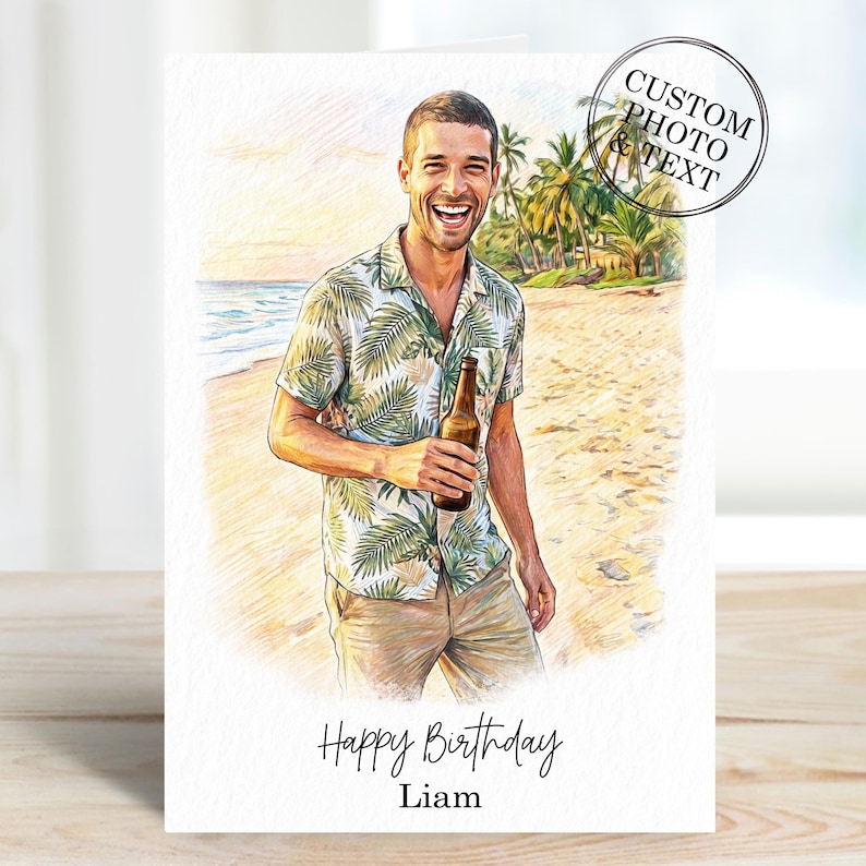 Celebrate the special dad in your life with our Custom Dad Portrait Photo Gifts! This unique piece makes for an unforgettable surprise, perfect for birthdays or any occasion. Personalize a delightful Daddy Birthday Card from Daughter, Son, Dog, or Cat, tailored to reflect his personality. Each portrait captures cherished moments, making it a treasured keepsake. Show your love and appreciation in a creative way. Order yours today and make his day extra special!
