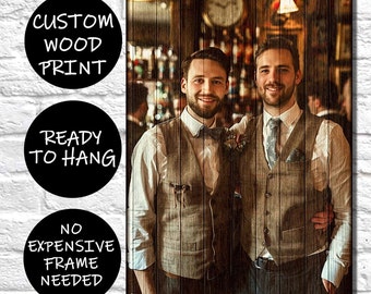 Custom Wooden Groomsmen Gifts - Personalized Best Man Gift, Unique Picture & Photo Frames for Wedding Party