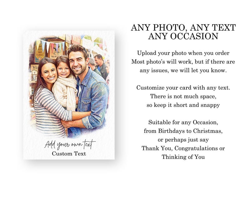 Celebrate your amazing mum with our Custom Mum Portrait Photo Gifts! This unique keepsake captures her essence, making it the perfect addition to any home. Paired with a Personalised Happy Mummy Birthday Card, it’s an ideal gift from a daughter, son, or even a beloved pet. Show her just how much she means to you on her special day with this heartfelt combination! Order now to create a memorable gift that will be cherished forever!