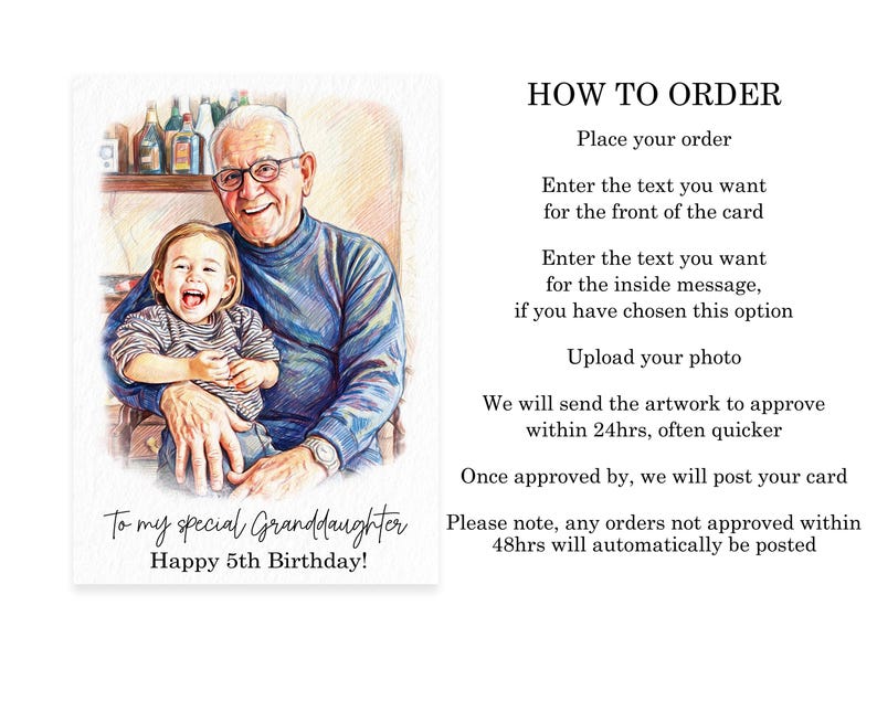 Looking for a special birthday card? Our custom portrait card is perfect for him or her! Personalize this unique gift for men, husband, brother, or dad. It's also a thoughtful choice for mum, wife, friend, or sister. Surprise your loved one with a one-of-a-kind card!