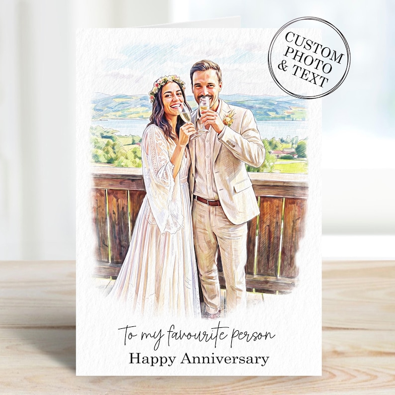 Celebrate a special occasion with a one-of-a-kind touch! This custom portrait birthday card is the perfect personalized gift for the special men in your life - husband, brother, or dad. For the women, surprise your mum, wife, friend, or sister with a unique card tailored just for them. Handmade with love and care, this card is sure to bring a smile to their face. Order yours today!