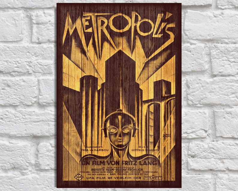 Movie Poster Metropolis Poster Wood Wall Art Movie Room Decor Etsy
